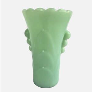Anchor Hocking Fire King Jade-ite Art Deco bud vase opaque green milk glass